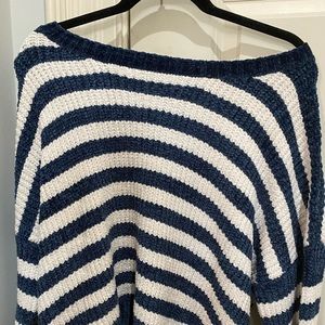 Women’s small/ medium navy blue striped sweater